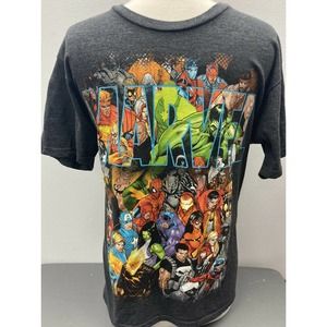 Marvel Comics Superhero T-Shirt Medium Spider-Man X-Men Captain America Hulk